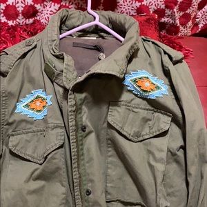Denim supply army jacket w/ Aztec design beaded❤️